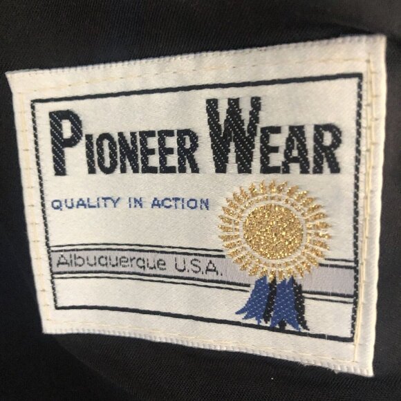 Vintage Pioneer Wear Blazer Mens 48 Navy Blue Western Sport Coat Jacket Office - Picture 11 of 16